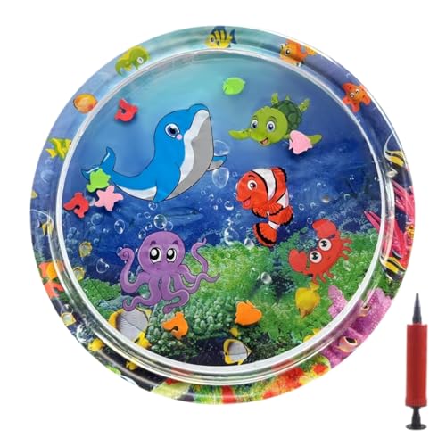 Rrlihjgu Sensorische Wassermatte für Katzen, Fischmatte mit Wasser zur Stimulation, faltbar, interaktiv, kühlend, für Innenbereich, Balkon, Hof von Rrlihjgu