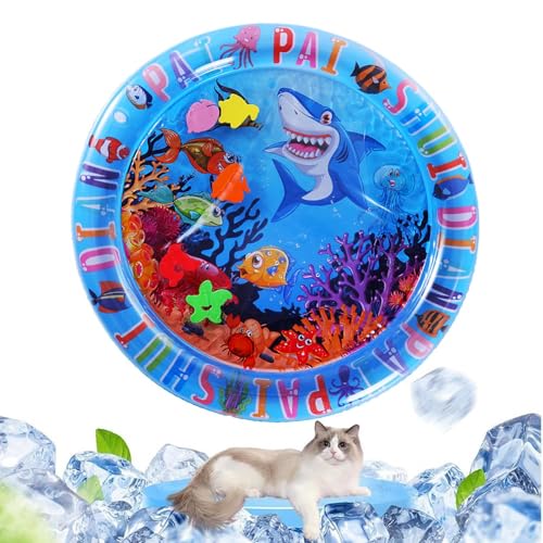 Rrlihjgu Sensorische Wassermatte für Katzen, kühlende Wassermatratze für Hunde, sensorisches Kühlspielzeug für Kätzchen und Welpen für Zuhause, Reisen im Innenbereich und Rrlihjgu Sensorische Wassermatte für Katzen, kühlende Wassermatratze für Hunde, sensorisches Kühlspielzeug für Kätzchen und Welpen für Zuhause, Reisen im Innenbereich und von Rrlihjgu