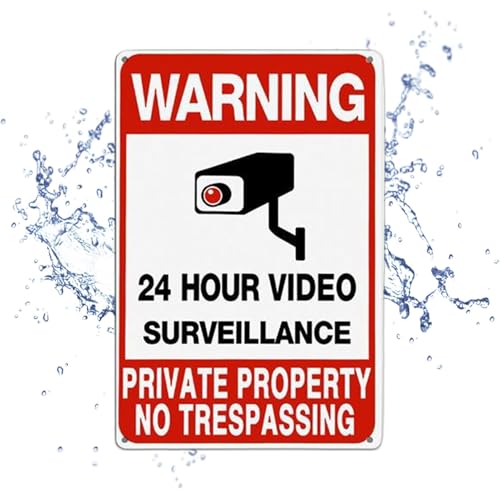 Rrlihjgu Sicherheitszeichen für zu Hause, Sicherheitskamera-Schild, 24-Stunden-Verbotsschild – 24-Stunden-Überwachungsschild für Heimgeschäfte, Verbotsschild für den Durchgang Rrlihjgu Sicherheitszeichen für zu Hause, Sicherheitskamera-Schild, 24-Stunden-Verbotsschild – 24-Stunden-Überwachungsschild für Heimgeschäfte, Verbotsschild für den Durchgang von Rrlihjgu