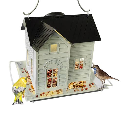 Rrlihjgu Solarbetriebener Vogelfutterspender, -Futterspender aus Metall, mit Solar-Taschenlampe, Vogelfutterbehälter für Vögel, Blau Rrlihjgu Solarbetriebener Vogelfutterspender, -Futterspender aus Metall, mit Solar-Taschenlampe, Vogelfutterbehälter für Vögel, Blau von Rrlihjgu