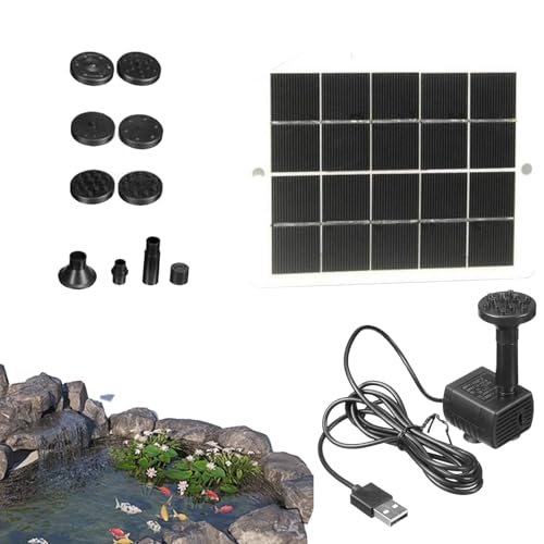 Rrlihjgu Solares Wasserspiel | 15W Solarmodul Tauchpumpe Für Vogelbad,Einstellbares Bewässerungssystem Garten Deko für Rasen Balkon Pool Weg und Boden von Rrlihjgu