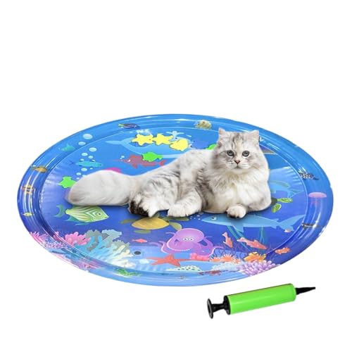 Rrlihjgu Spielteppich mit Wasser, kühlende für Haustiere, faltbar, interaktiv, kühlend, für Haustiere und Katzen, mit Wasserspiel, für Aktivitäten im Innenbereich und Rrlihjgu Spielteppich mit Wasser, kühlende für Haustiere, faltbar, interaktiv, kühlend, für Haustiere und Katzen, mit Wasserspiel, für Aktivitäten im Innenbereich und von Rrlihjgu