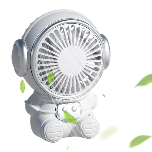 Rrlihjgu Tragbarer Ventilator, schönes Astronaut-Design, zum Kühlen, USB, wiederaufladbar, tragbar, für Camping, , Garten, Schule, Fitnessstudio von Rrlihjgu