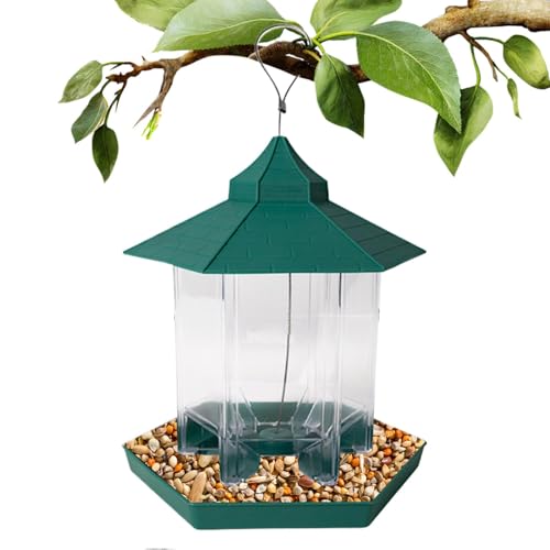 Rrlihjgu Vogelfutterspender für den Außenbereich, Futterspender für Wildvögel, transparent, Hängestation von Rrlihjgu