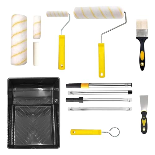 Rrlihjgu Wandmalerei-Set – Farbroller-Set – ergonomischer fusselfreier Pinsel für Kanten mit ausziehbarem Pfosten und Texturschale für Möbel und Wände Rrlihjgu Wandmalerei-Set – Farbroller-Set – ergonomischer fusselfreier Pinsel für Kanten mit ausziehbarem Pfosten und Texturschale für Möbel und Wände von Rrlihjgu