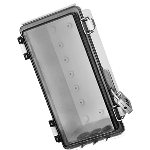 Rrlihjgu Wasserdichte elektrische Anschlussdose - Projektbehälter mit transparentem Deckel, staubdichte Box mit Schloss, schützt Stecker, Stecker, elektrische Steckdosenleiste von Rrlihjgu