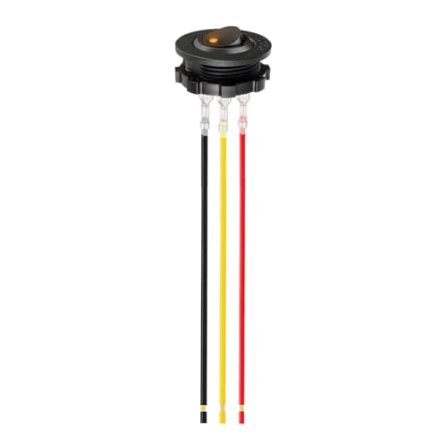 Rrlihjgu Wippschalter,3-Poliger Kippschalter - Vorgefertigtes Kabel Rot LED Beleuchteter Kippschalter 12V Für Motor Marine Heizung Armaturenbrett Pumpe von Rrlihjgu