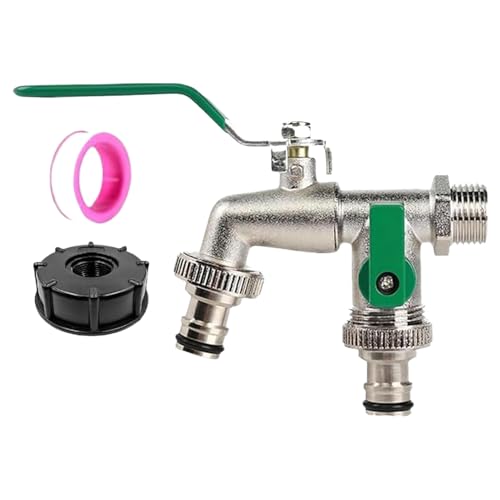 Rrlihjgu Zapfhahn Verteiler 2-Wege | Zapfhahn Verteiler Adapter Mit Ventilen | Rostbeständige Metallbewässerungsteile Für Garten Camping Gewächshaus Auto Waschen Rrlihjgu Zapfhahn Verteiler 2-Wege | Zapfhahn Verteiler Adapter Mit Ventilen | Rostbeständige Metallbewässerungsteile Für Garten Camping Gewächshaus Auto Waschen von Rrlihjgu