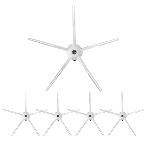 Rrochio 5er-Pack Saugroboter-Zubehör,Fünfeck Seitenbürste,für roborock S8 Serie,Qrevo Serie,S7 Serie,Q7 Serie,Q8 Serie,Q5 Serie,S5 Serie und E Serie alle Modelle Saugroboter Weiß von Rrochio