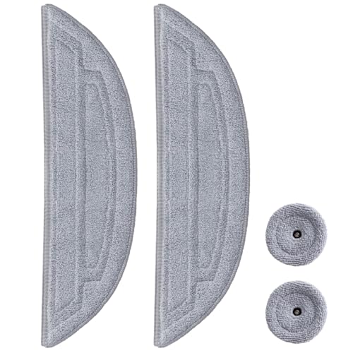 Mikrofaser-Wischtücher, kompatibel mit Roborock S8 MaxV Ultra, S8 Max Ultra Roboter-Staubsauger, 2 x Wischmopp-Pads, Ersatzzubehör mit Dual Sonic Vibrationsmodulen und 2 x Rand-Mopp-Pads, 4 Stück von Rrochio