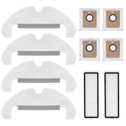 Rrochio Saugroboter Zubehör für Dreame D10 Plus Gen2, Ersatzteile für Dreame D10 Plus, D10s Plus, D9 Plus, Z10 Pro mit 2 Filter, 4 Wischtücher, 4 Staubbeutel Zubehörsets von Rrochio