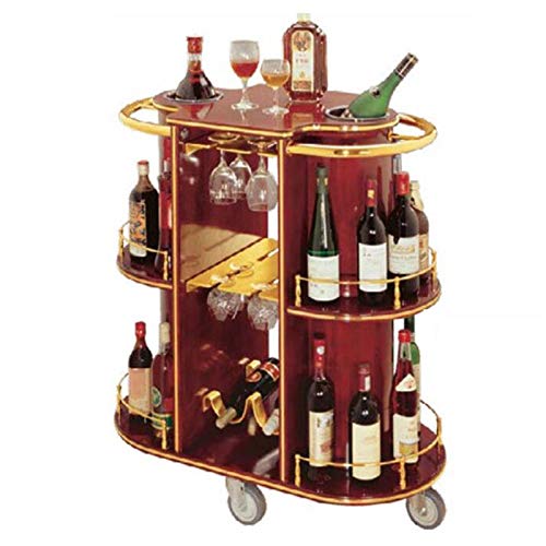 Bar-Servierwagen, mobiler Servierwagen, sehr geeignet für Zuhause, Wohnzimmer, Holz, Metall, Servierwagen, Barwagen auf Rädern, Küchenwagen mit Stauraum (Farbe: Stil 3) (Stil 2) von Rsmmpqa
