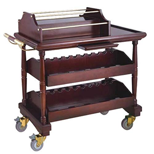 Bar-Servierwagen, mobiler Servierwagen, sehr geeignet für Zuhause, Wohnzimmer, Holz, Metall, Servierwagen, Barwagen auf Rädern, Küchenwagen mit Stauraum (Farbe: Stil 3) (Stil 3) von Rsmmpqa