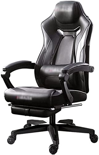 Rsmmpqa Home Office Stuhl Racing Style Chefsessel Bürostuhl mit gepolsterten Armlehnen und Lendenwirbelstütze, 90 Grad bis 135 Grad frei verstellbar von Rsmmpqa