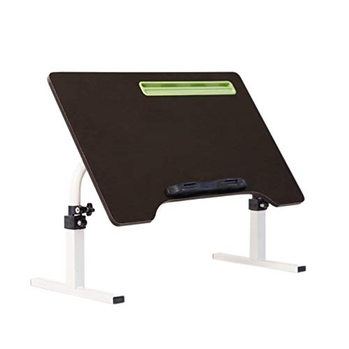 Rsmmpqa Mobiler Überbetttisch, faltbar, drehbar, Winkeltisch, fauler Schlafsaal, Bürotisch, Zuhause, 60 x 40 x 45 cm, drei Farben optional (Farbe: weißer Ahorn) (schwarze Walnuss) von Rsmmpqa