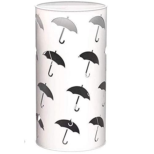 Rsmmpqa Regenschirmständer, Zeitschriftenständer, Metall-Aufbewahrungsbehälter für und Bürodekoration mit Chassis, kurzer/langer Regenschirm, 50 x 25 cm, Schirmhalter (Größe: Orange) (Weiß) von Rsmmpqa