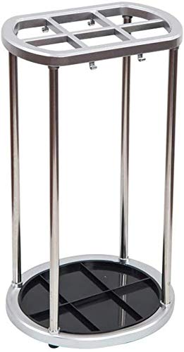 Rsmmpqa Schirmständer Metall Schirmständer 6 Löcher Rechteck Stil Gehstock Halter mit 4 Haken und einer freien Unterseite Regenwasser Leckschale von Rsmmpqa