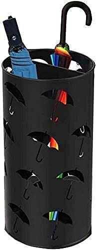 Rsmmpqa Textil-Multifunktions-Aufbewahrungsbox aus Metall Schirmständer/Behälter mit chaotischem Regenschirm im Korridor (schwarz) von Rsmmpqa