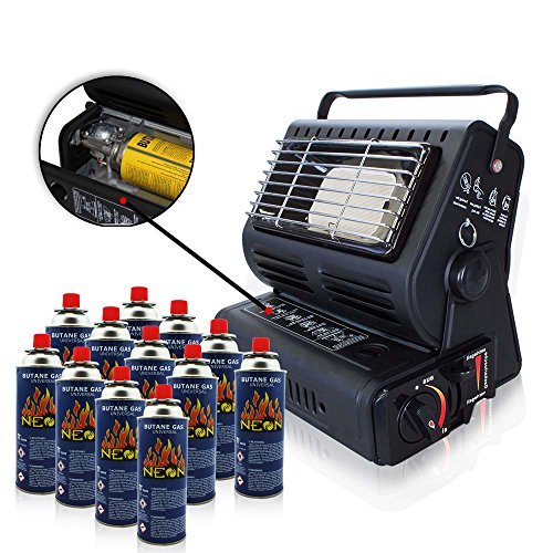 1x Rsonic Camping Gasheizung + 12 Butane gaskartuschen von Rsonic