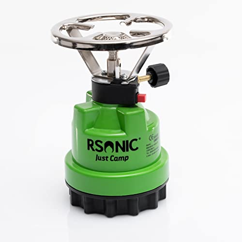 Rsonic Campingkocher Gaskocher Stechkartuschenkocher Kartuschenkocher mit Piezozündung Gasbrenner (Grün) von Rsonic