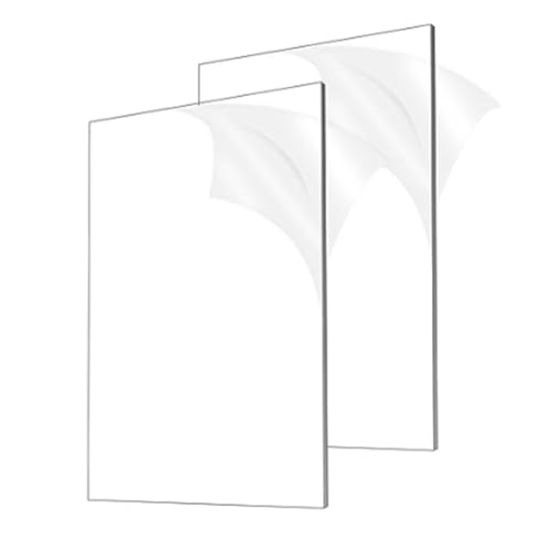 Rtauhife 2 Stück 1/8 Dicke (3 Mm) Acrylplatten, Klares Gegossenes 8 X 12 für, DIY-Display-Projekte, Bastelarbeiten, Fotorahmen, Einfach zu Verwenden von Rtauhife