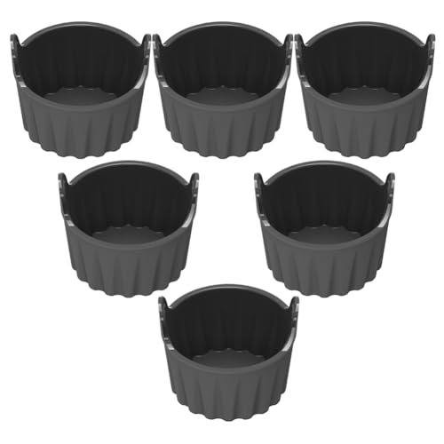 Rtauhife 6-Teilige Silikon-Luftfritteusen-Eierform, 2,8, Wiederverwendbare Luftfritteuse, Eierpochierer, Antihaft-Cupcake-Muffinförmchen für die Mikrowelle von Rtauhife
