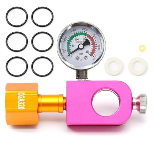 Rtauhife CO2 Nachfülladapter für Soda, Fülladapter mit Manometer und Ablassventil, Duo Terra Art Soda CGA320 Co2 Tank von Rtauhife