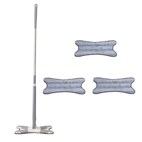 Rtauhife Flacher Bodenwischer mit Austauschbaren Stoffköpfen, 360-Grad-Quetschmopp, Handfreies Waschen, Haushalt, Lazy Mop, Heimreinigungswerkzeug, Langlebig, Einfache Installation von Rtauhife