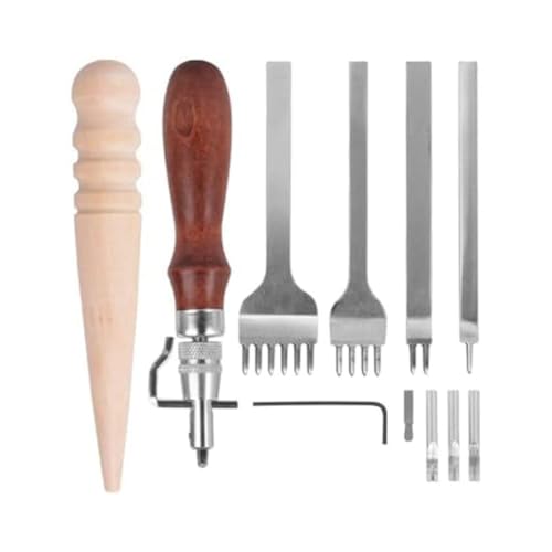 Rtauhife Lederhandwerkszeug-Set Lederlochtipp-Punch Lederkantenpolierer Lederkerbwerkzeug-Set von Rtauhife