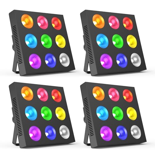 COB RGBW LED Wallwasher Licht 135W, Strahler Wallwasher Partylicht mit 9 PCS 4 in 1 Lampenperlen Unterstützung dmx512 Soundsteuerung Geeignet für Halloween, Hochzeit, Party, Disco (4 Stück) von Rtktoup