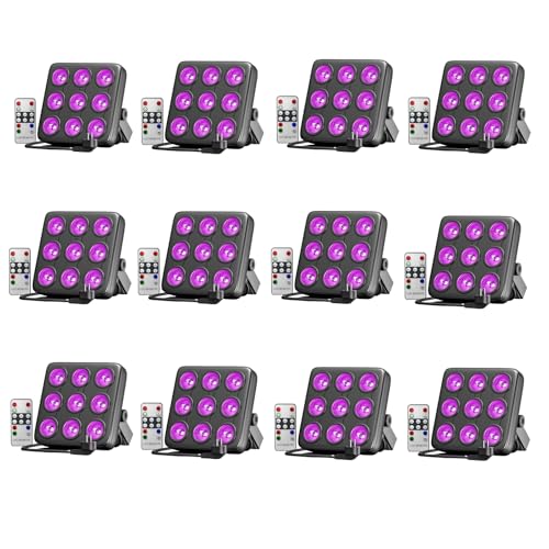 Rtktoup 12PCS 45W RGBW Par LED, Parlicht Quadrat Bühnenlicht, Partylicht mit Ferngesteuertem Sprachsteuerungs Modus und DMX 8CH, geeignet für Disco Bar Club Hochzeits Nachtclub Architekturbeleuchtung von Rtktoup