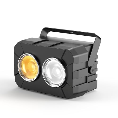 Rtktoup 150W COB LED Par Scheinwerfer, 2 in 1 Kaltweiß/Warmweiß LED Bühnenlicht mit DMX512/Stroboskop, 3200K–6500K Par Strahler für Theater Fotografie Kirche Hochzeit Publikums Beleuchtung von Rtktoup