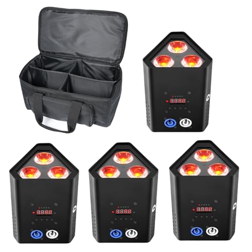 Rtktoup 4PCS 3 * 18W Akku LED Par Licht mit Tasche, RGBW+UV 6 In 1 Wiederaufladbarer Bühnenstrahler, Disco Partylicht mit Infrarot Fernbedienung/2,4 GHz Wireless/APP, für Bühnen Festivals Party Club Rtktoup 4PCS 3 * 18W Akku LED Par Licht mit Tasche, RGBW+UV 6 In 1 Wiederaufladbarer Bühnenstrahler, Disco Partylicht mit Infrarot Fernbedienung/2,4 GHz Wireless/APP, für Bühnen Festivals Party Club von Rtktoup