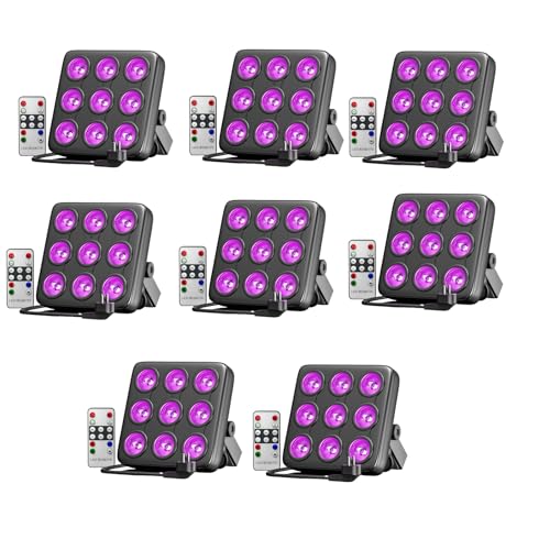 Rtktoup 8PCS 45W RGBW Par LED, Parlicht Quadrat Bühnenlicht, Partylicht mit Ferngesteuertem Sprachsteuerungs Modus und DMX 8CH, geeignet für Disco Bar Club Hochzeits Nachtclub Architekturbeleuchtung Rtktoup 8PCS 45W RGBW Par LED, Parlicht Quadrat Bühnenlicht, Partylicht mit Ferngesteuertem Sprachsteuerungs Modus und DMX 8CH, geeignet für Disco Bar Club Hochzeits Nachtclub Architekturbeleuchtung von Rtktoup