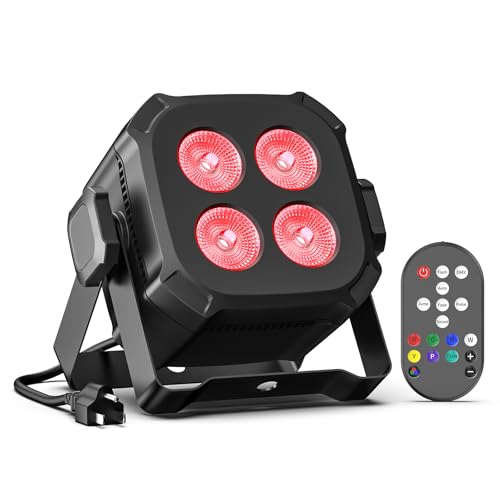 Rtktoup RGBW LED Par Scheinwerfer, 40W LED Bühnenlicht DMX 4/8CH mit Fernbedienung Par Strahler, Discolicht Partylicht für DJ Bühne Bar Party Hochzeit Haloween Weihnachten von Rtktoup