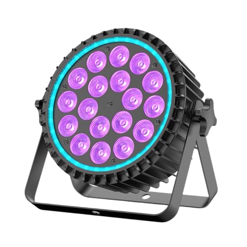 Rtktoup RGBW LED Par Strahler, 18x10W LED Bühnenlicht + 35 SMD RGB Zusatzlicht mit DMX512/Auto/Strobe, Discolicht Partylicht für Bar Party DJ Hochzeit Haloween Weihnachten von Rtktoup