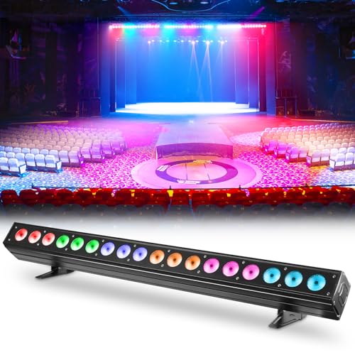 Wallwasher Bühnenlicht Bar, 180W Strahler 18pcs 6 in 1 LEDs Wash Lights Wall Washer Strip DMX512 Control für Disco Party Kirche Geburtstag Hochzeit(1 Stück) von Rtktoup