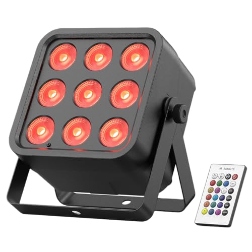 Rtktoup Wiederaufladbarer RGBWA+UV 6-in-1 LED PAR Scheinwerfer, 54W Akku LED Bühnenlicht 5200mAh Par Strahler mit DMX, Partylicht für Bühne DJ Disco Hochzeit Halloween Weihnachten von Rtktoup