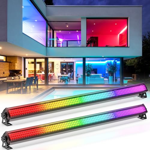 Wallwasher Bühnenlicht Bar, 252pcs RGB LEDs Strahler Wash Lights Wall Washer Strip DMX512 Control für Disco Party Kirche Geburtstag Hochzeit (2 Stück) von Rtktoup