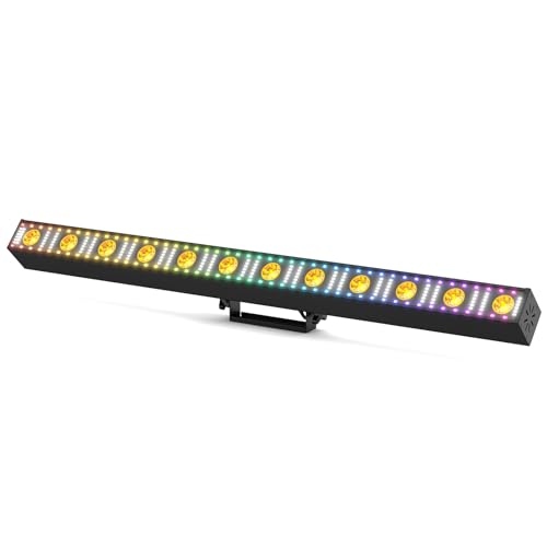 Wallwasher Bühnenlicht LED Bar 180W, 12 Effektstrahler RGB LED Pixellicht DMX512 Partylicht Warmlicht Strobe Sound Control Lichteffekt für DJ Bühne Disco Hochzeit Outdoor von Rtktoup