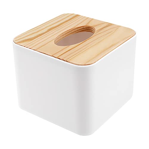 Rtxbvg Quadratische Taschentuchbox mit Deckel aus Holz, Mini-Tücherbox aus Holz, abnehmbar von Rtxbvg