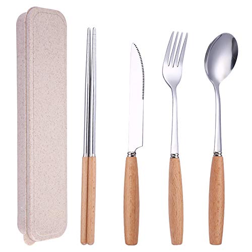 Rtxbvg Tragbares Utensilien Set mit Etui 4 Teiligem Wieder Verwendbares Besteck Set Edelstahl Tragbares Utensilien Set Rtxbvg Tragbares Utensilien Set mit Etui 4 Teiligem Wieder Verwendbares Besteck Set Edelstahl Tragbares Utensilien Set von Rtxbvg
