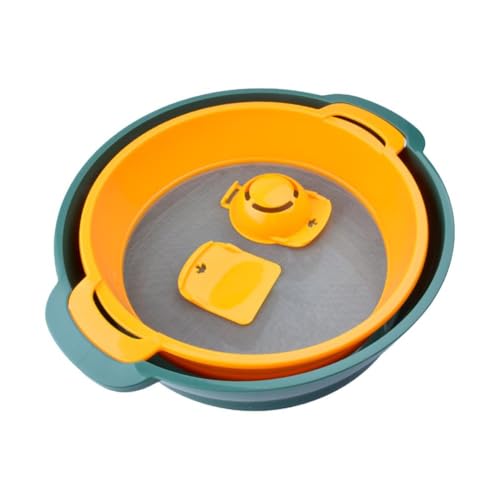 Rtyweth 4-teiliges stapelbares Pollensieb-Set, Sieb, Mehlsieb-Set, leichtes Trimmen mit Trimmtablett Net, mit Tablett Rtyweth 4-teiliges stapelbares Pollensieb-Set, Sieb, Mehlsieb-Set, leichtes Trimmen mit Trimmtablett Net, mit Tablett von Rtyweth