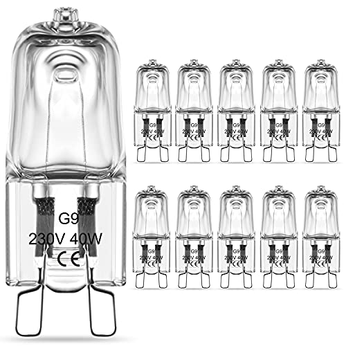 RuLEDne G9 Halogenlampen 40W 2800K Warmweiß, Klar G9 Kapselbirne Dimmbar, 230V 470LM G9 Halogen Leuchtmittel, Halogenlampe Mit G9 Sockel, kein Flackern, 360° Abstrahlwinkel, 10er Pack RuLEDne G9 Halogenlampen 40W 2800K Warmweiß, Klar G9 Kapselbirne Dimmbar, 230V 470LM G9 Halogen Leuchtmittel, Halogenlampe Mit G9 Sockel, kein Flackern, 360° Abstrahlwinkel, 10er Pack von RuLEDne