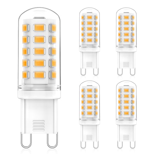 G9 LED Bulbs Warm White 3000 K, LED G9 Bulb 3 W Replacement for Halogen Bulb 40 W 33 W 28 W, CRI> 83, 320 LM, No Flickering 360 Degree Angle, AC 220 V-240 V, Not Dimmable, Pack of 5 von RuLEDne