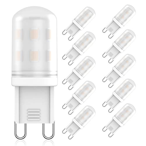 G9 LED Lampe 2W Ersatz Für Halogenlampe G9 28W 25W 20W, G9 LED Warmweiß 2700K, AC 230V G9 LED Leuchtmittel, CRI 85+, Kein Flackern, 360 Grad Winkel, Nicht Dimmbar, 10er Pack von RuLEDne