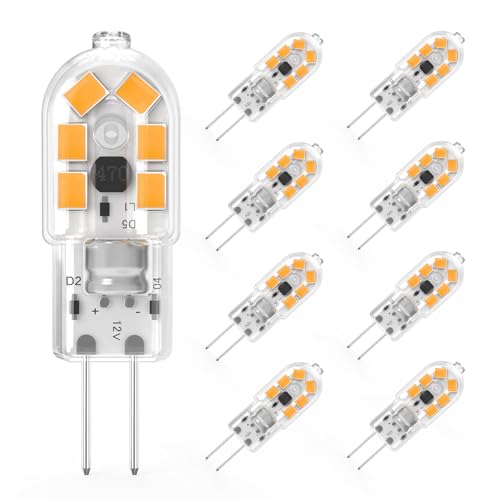 RuLEDne G4 LED Lampen, Warmweiß 3000K, 2W LED Birnen Glühbirne Ersatz 20 W Halogenlampe, 12V AC/DC, 360 ° Abstrahlwinkel, Nicht Dimmbar, 8 Pack von RuLEDne