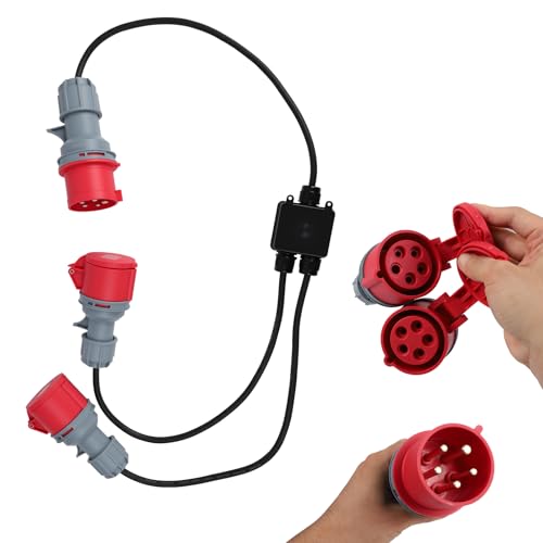 CEE Adapter Starkstrom 32A auf 16A, CEE Stecker 5-polig, IP44-66, Starkstrom Verteiler Camping, CEE-Adapterleitung für Wohnmobile, Industrie, Außenbereiche von Ruaizel