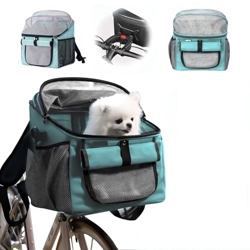Hundekorb Fahrrad Vorne 5kg, Fahrradkörbe für Hunde und Katzen, Faltbarer Hundefahrradkorb, Hunderucksack und Fahrradtasche für Haustiere Camping (Blau) von Ruaizel