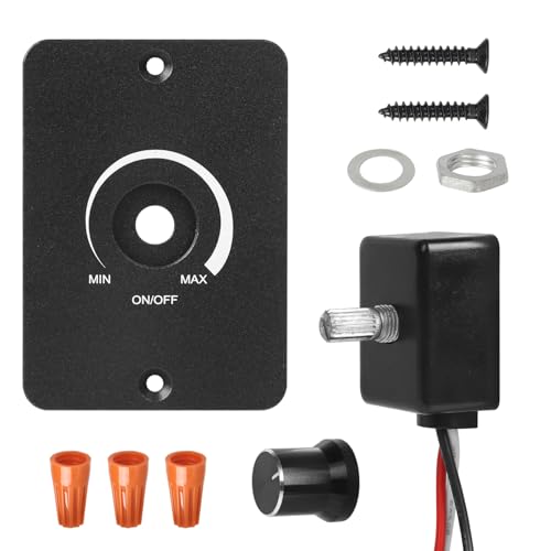 LED Dimmer 12V, PWM Dimmer 5A 3 Drähte für LED-Leuchten, Streifenleuchten, Halogen, Dimmschalter für Lampen, Wohnmobil, Boot, LKW, Wohnwagen (Schwarz) von Ruaizel